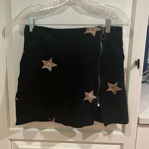 Black faux suede mini skirt